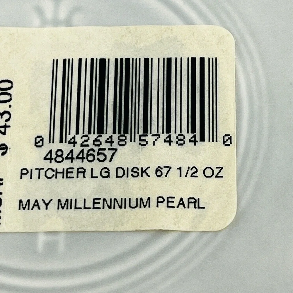 Fiesta The Year 2000‎ Pearl Gray Large Disk Pitcher Millennium Fiestaware HLC